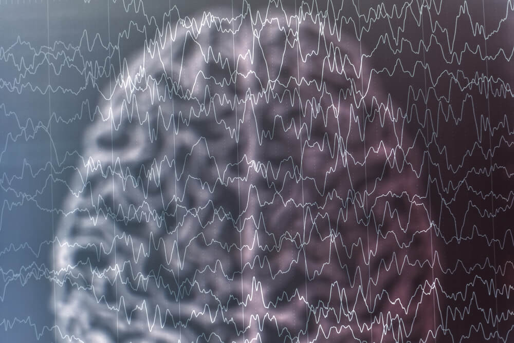 EEG wave background,Brain with brain wave